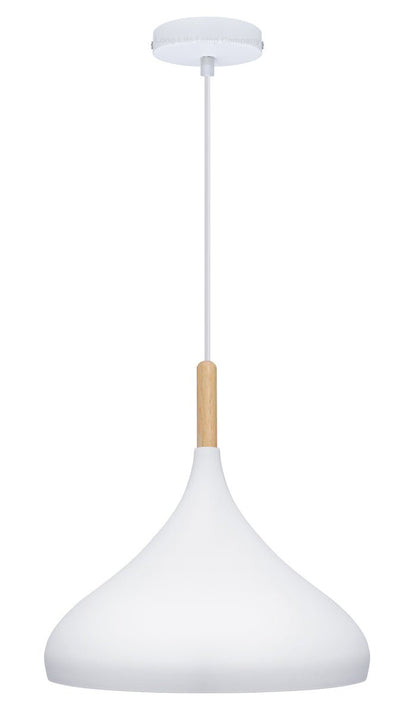 Metal Vintage White Ceiling Light Shade Retro Hanging Pendant Light Wood Fitting - Energy Light Bulbs - Free delivery on all orders
