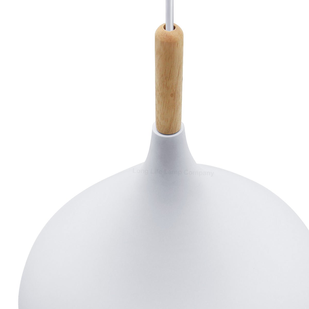Metal Vintage White Ceiling Light Shade Retro Hanging Pendant Light Wood Fitting - Energy Light Bulbs - Free delivery on all orders