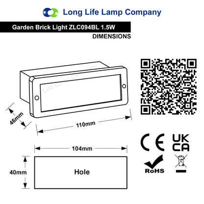 Mini 1.5w LED Blue Outdoor Recessed Brick Light IP44 - Energy Light Bulbs - Free delivery on all orders