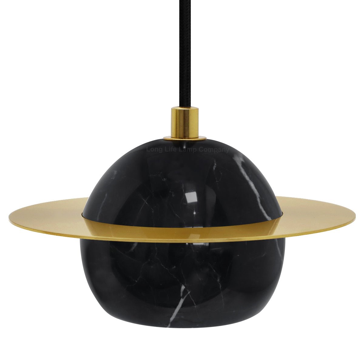 Mini Globe Modern Black Marble Ceiling Pendant Lamp Shade Brass Holder - Energy Light Bulbs - Free delivery on all orders