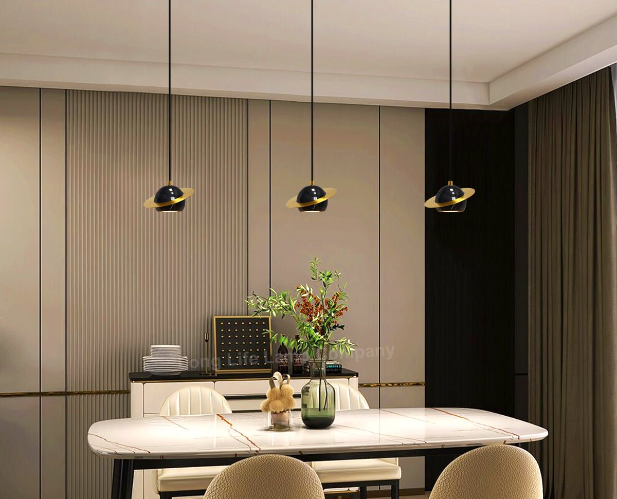 Mini Globe Modern Black Marble Ceiling Pendant Lamp Shade Brass Holder - Energy Light Bulbs - Free delivery on all orders
