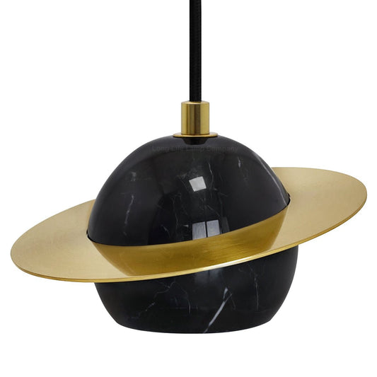 Mini Globe Modern Black Marble Ceiling Pendant Lamp Shade Brass Holder - Energy Light Bulbs - Free delivery on all orders