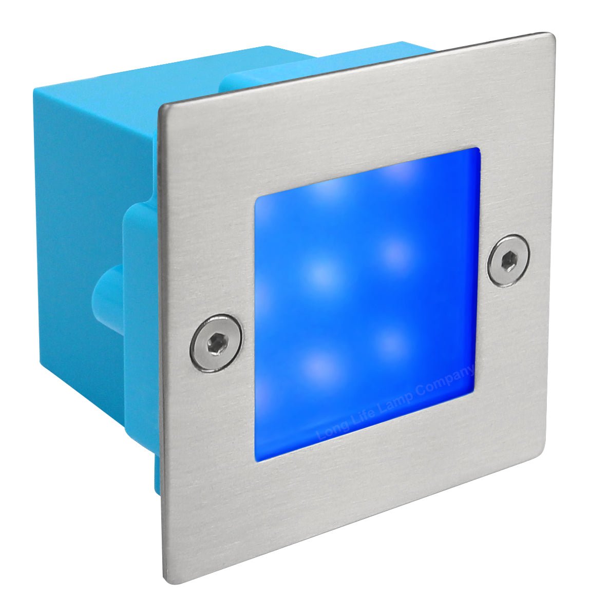 Mini LED Blue Brick Light Outdoor Step Wall Light 70mm Square IP54 - Energy Light Bulbs - Free delivery on all orders