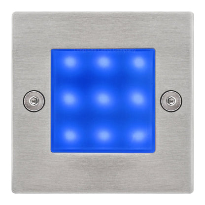 Mini LED Blue Brick Light Outdoor Step Wall Light 70mm Square IP54 - Energy Light Bulbs - Free delivery on all orders