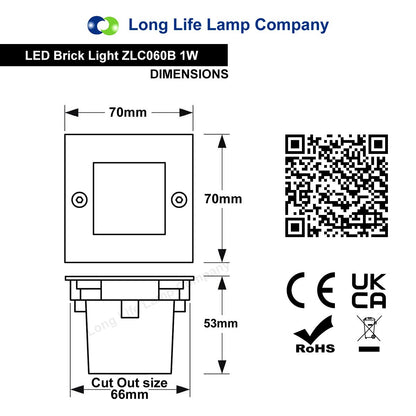 Mini LED Blue Brick Light Outdoor Step Wall Light 70mm Square IP54 - Energy Light Bulbs - Free delivery on all orders