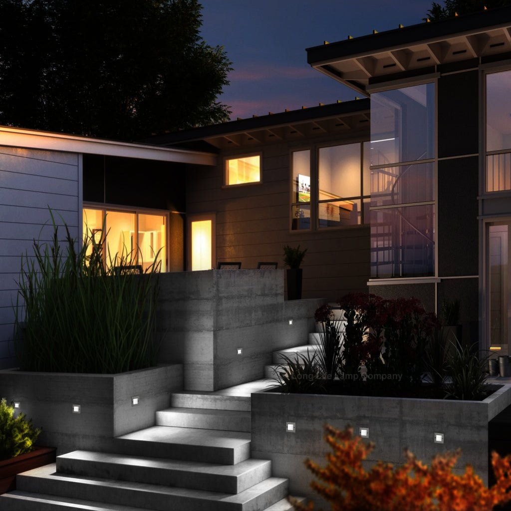 Mini LED Brick Light Outdoor Step Wall Light 70mm Square IP54 Cool White - Energy Light Bulbs - Free delivery on all orders