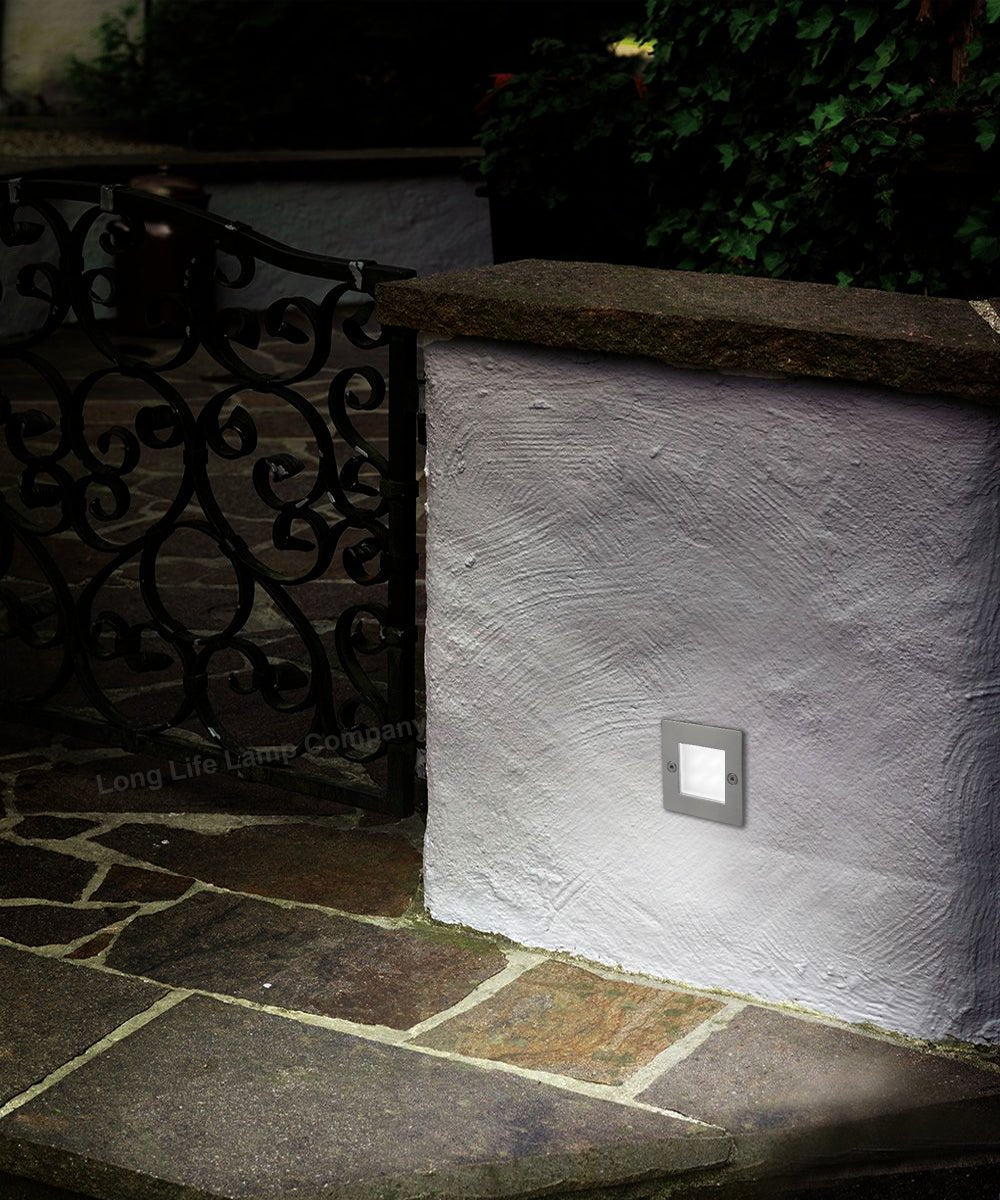 Mini LED Brick Light Outdoor Step Wall Light 70mm Square IP54 Cool White - Energy Light Bulbs - Free delivery on all orders