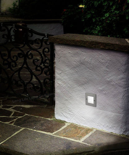 Mini LED Brick Light Outdoor Step Wall Light 70mm Square IP54 Cool White - Energy Light Bulbs - Free delivery on all orders