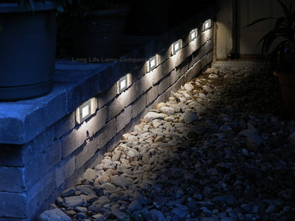 Mini LED Brick Light Outdoor Step Wall Light 70mm Square IP54 Cool White - Energy Light Bulbs - Free delivery on all orders