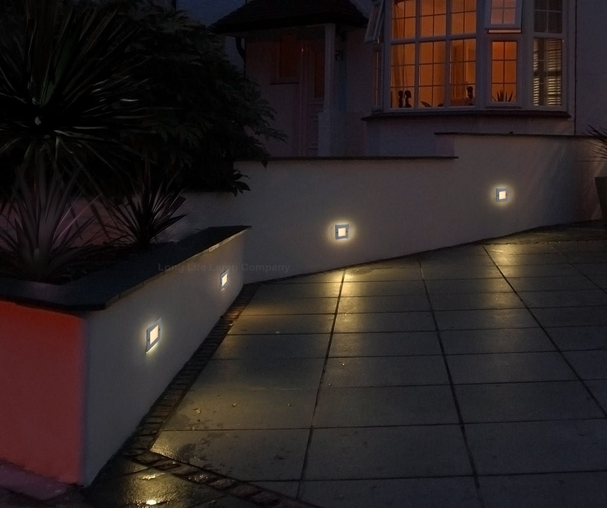 Mini LED Brick Light Outdoor Step Wall Light Square IP54 Warm White - Energy Light Bulbs - Free delivery on all orders