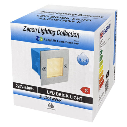 Mini LED Brick Light Outdoor Step Wall Light Square IP54 Warm White - Energy Light Bulbs - Free delivery on all orders