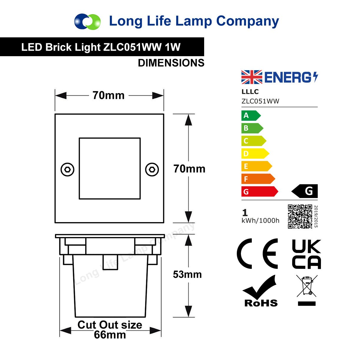 Mini LED Brick Light Outdoor Step Wall Light Square IP54 Warm White - Energy Light Bulbs - Free delivery on all orders