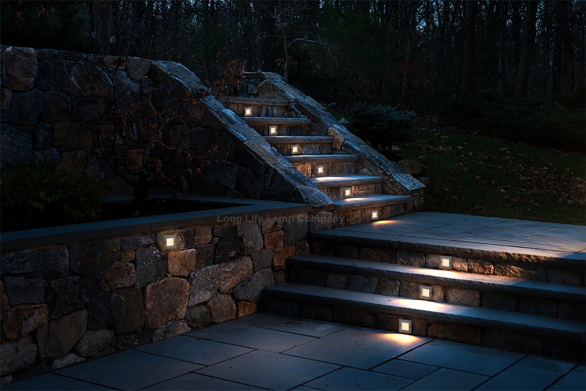 Mini LED Brick Light Outdoor Step Wall Light Square IP54 Warm White - Energy Light Bulbs - Free delivery on all orders