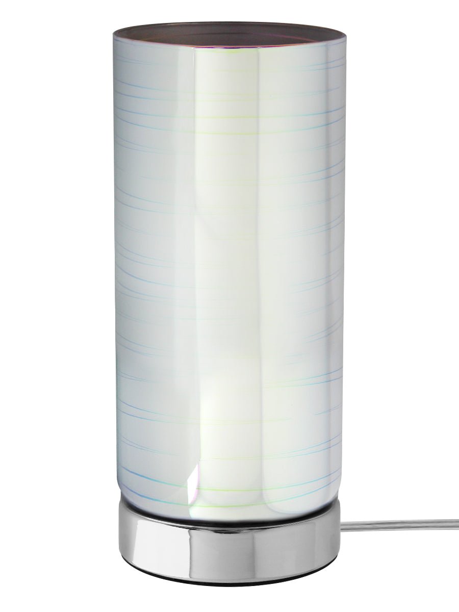 Mirror Chrome Cylinder Desk Lamp 3D Spiral Effect Glass Bedside and Table Lamp CL003 - Free delivery on all orders