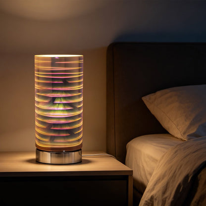 Mirror Chrome Cylinder Desk Lamp 3D Spiral Effect Glass Bedside and Table Lamp CL003 - Free delivery on all orders