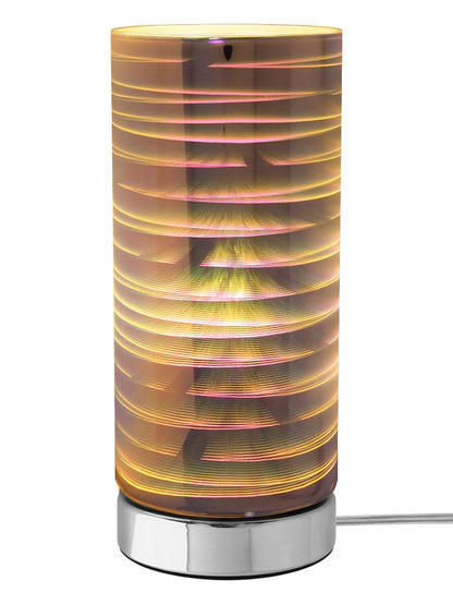 Mirror Chrome Cylinder Desk Lamp 3D Spiral Effect Glass Bedside and Table Lamp CL003 - Free delivery on all orders