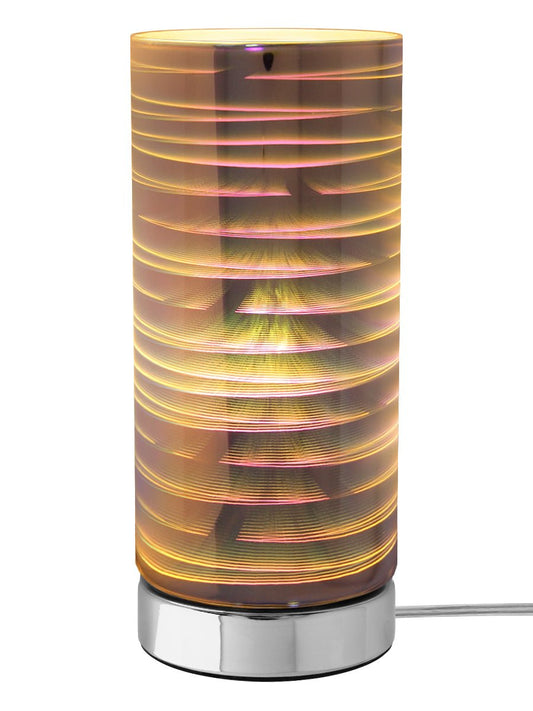 Mirror Chrome Cylinder Desk Lamp 3D Spiral Effect Glass Bedside and Table Lamp CL003 - Free delivery on all orders