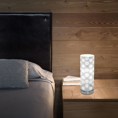 Mirror Chrome Cylinder Desk Lamp 3D Window Effect Glass Bedside and Table Lamp - Energy Light Bulbs - Free delivery on all orders