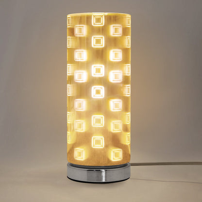 Mirror Chrome Cylinder Desk Lamp 3D Window Effect Glass Bedside and Table Lamp - Energy Light Bulbs - Free delivery on all orders