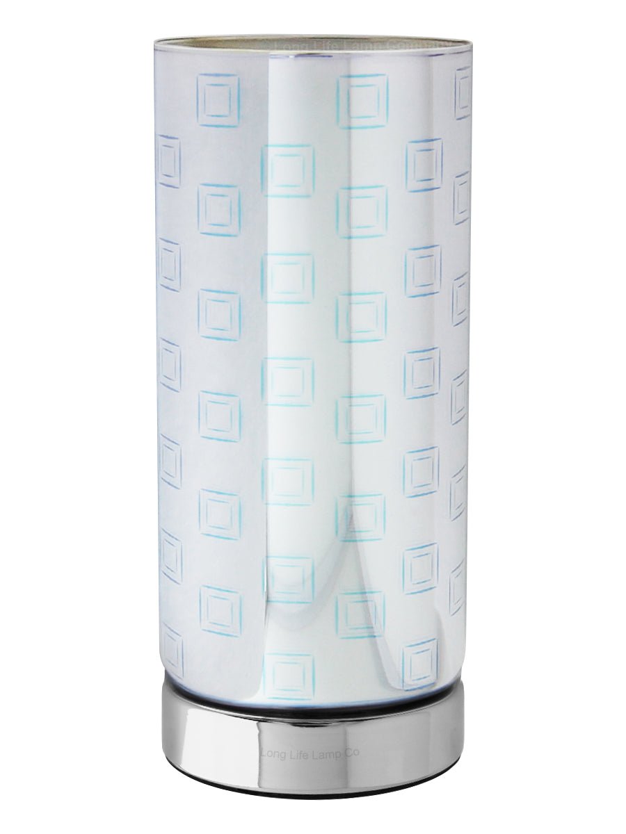 Mirror Chrome Cylinder Desk Lamp 3D Window Effect Glass Bedside and Table Lamp CL002 - Free delivery on all orders