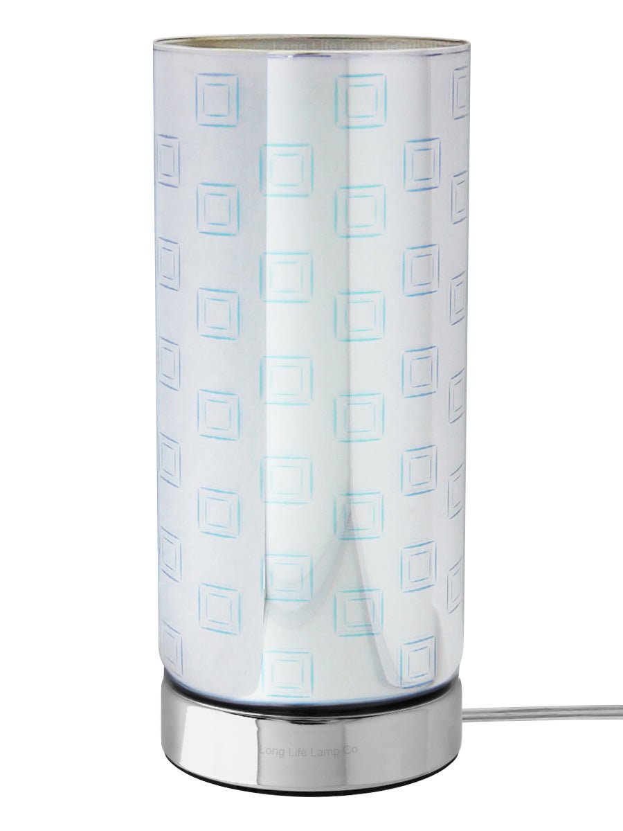 Mirror Chrome Cylinder Desk Lamp 3D Window Effect Glass Bedside and Table Lamp CL002 - Free delivery on all orders