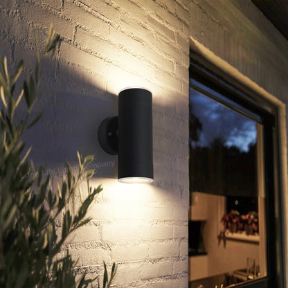 Modern 11W LED Double Outdoor Wall Light Black Warm White - Energy Light Bulbs - Free delivery on all orders