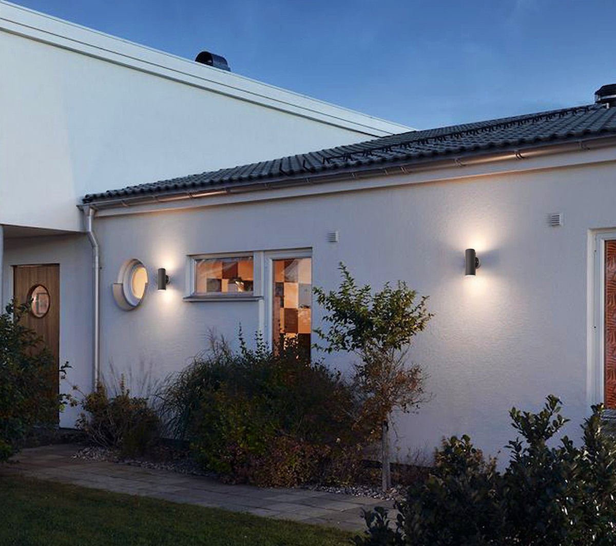 Modern 11W LED Double Outdoor Wall Light Black Warm White - Energy Light Bulbs - Free delivery on all orders
