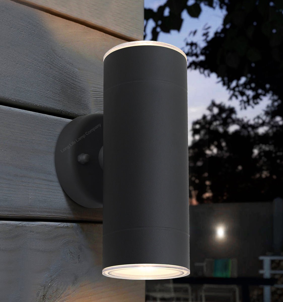Modern 11W LED Double Outdoor Wall Light Black Warm White - Energy Light Bulbs - Free delivery on all orders