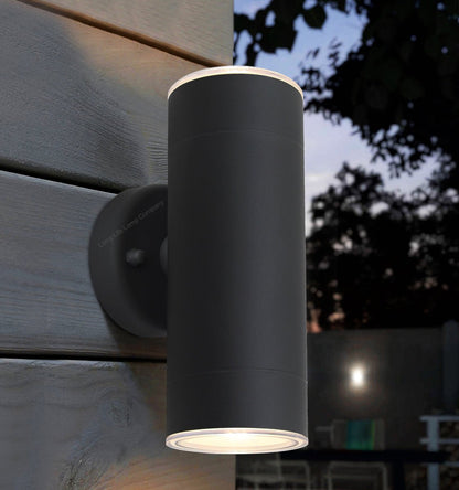 Modern 11W LED Double Outdoor Wall Light Black Warm White - Energy Light Bulbs - Free delivery on all orders