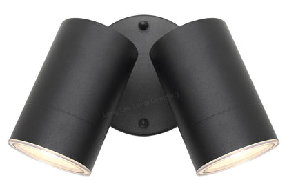 Modern 11W LED Outdoor Twin Garden Wall Light Black Warm White - Energy Light Bulbs - Free delivery on all orders