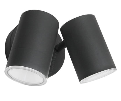 Modern 11W LED Outdoor Twin Garden Wall Light Black Warm White - Energy Light Bulbs - Free delivery on all orders