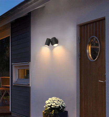 Modern 11W LED Outdoor Twin Garden Wall Light Black Warm White - Energy Light Bulbs - Free delivery on all orders
