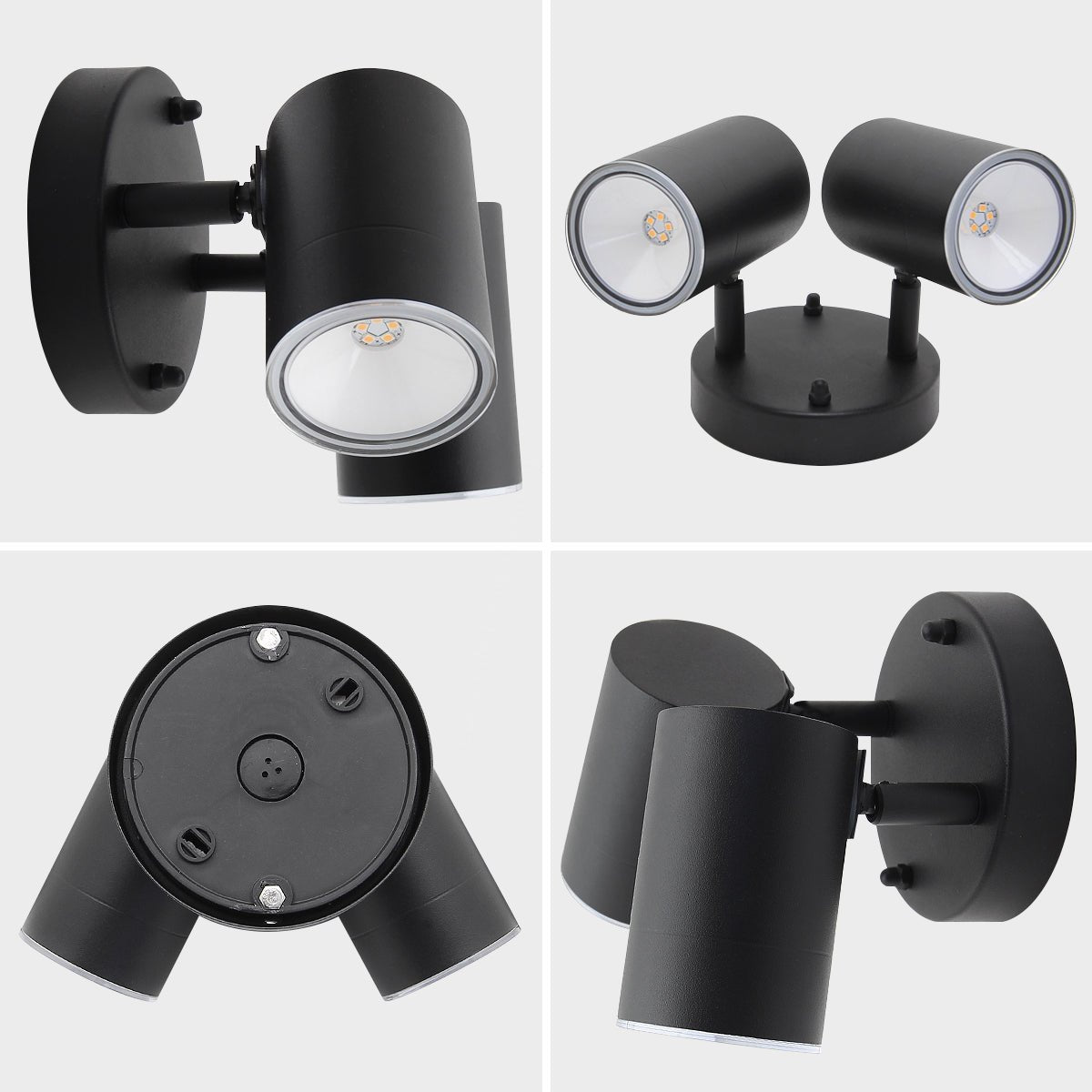 Modern 11W LED Outdoor Twin Garden Wall Light Black Warm White - Energy Light Bulbs - Free delivery on all orders