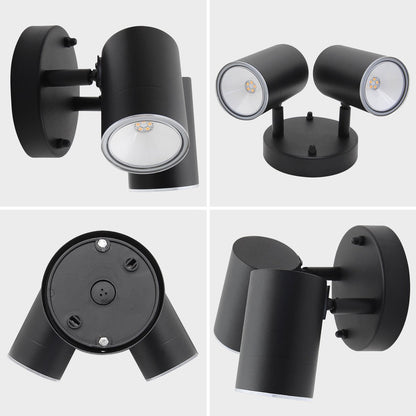 Modern 11W LED Outdoor Twin Garden Wall Light Black Warm White - Energy Light Bulbs - Free delivery on all orders