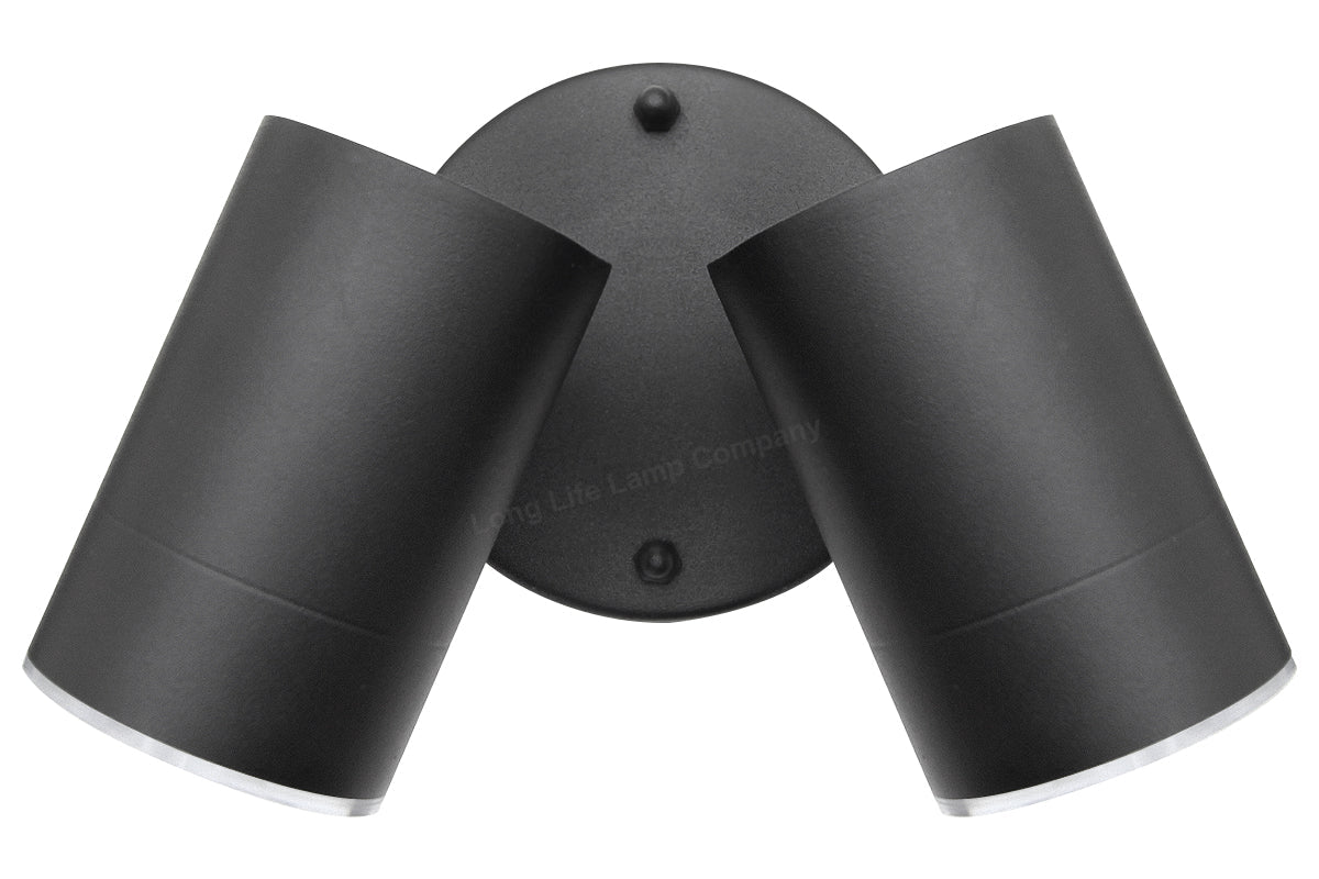Modern 11W LED Outdoor Twin Garden Wall Light Black Warm White - Energy Light Bulbs - Free delivery on all orders
