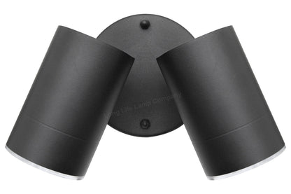 Modern 11W LED Outdoor Twin Garden Wall Light Black Warm White - Energy Light Bulbs - Free delivery on all orders