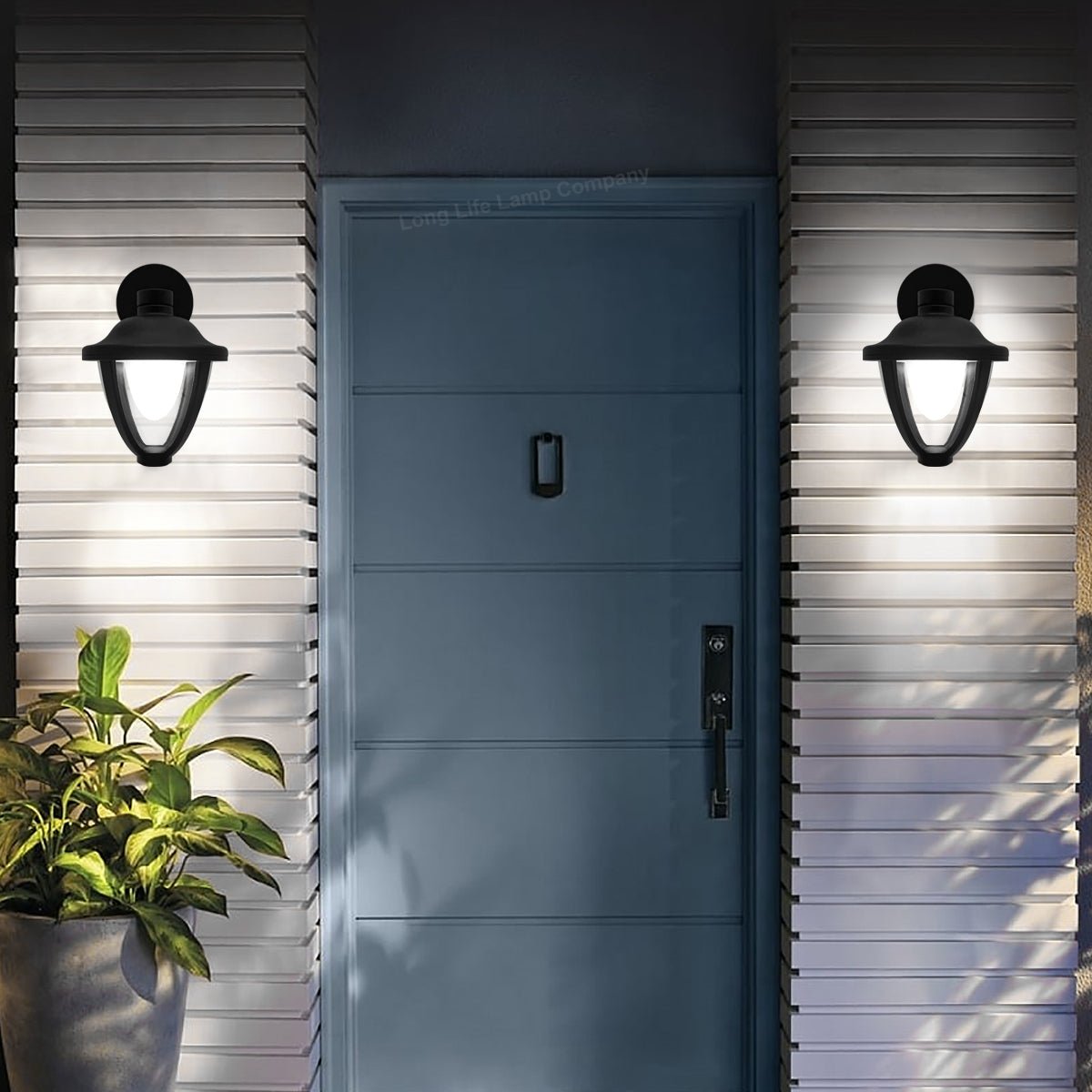Modern 12W Black LED Outdoor Wall Light Cool White Garden Light - Energy Light Bulbs - Free delivery on all orders