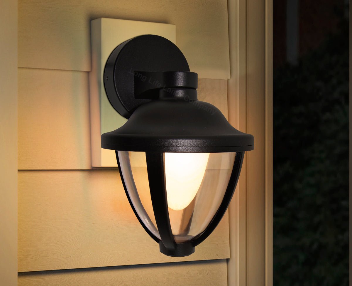 Modern 12W Black LED Outdoor Wall Light Warm White Garden Light - Energy Light Bulbs - Free delivery on all orders