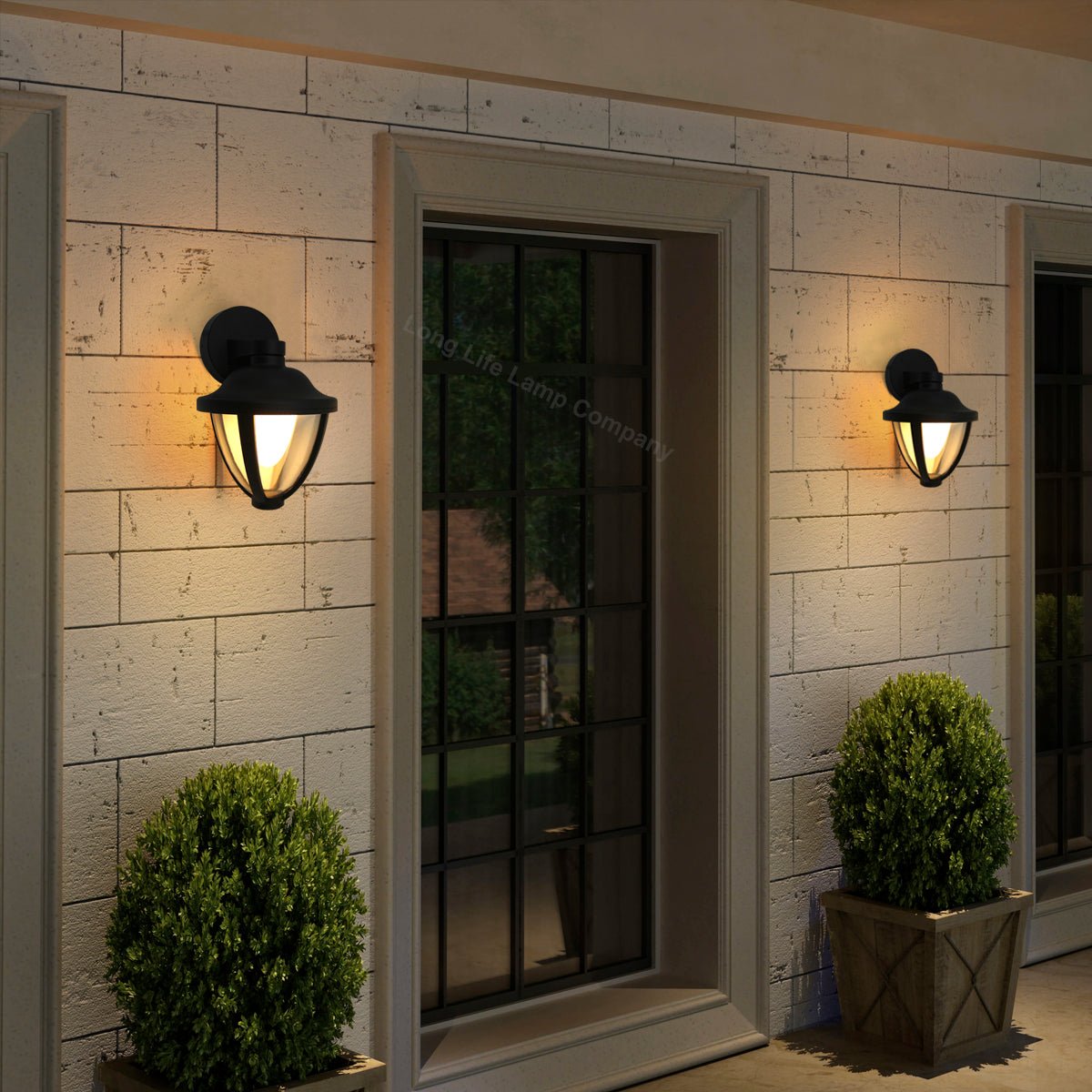 Modern 12W Black LED Outdoor Wall Light Warm White Garden Light - Energy Light Bulbs - Free delivery on all orders