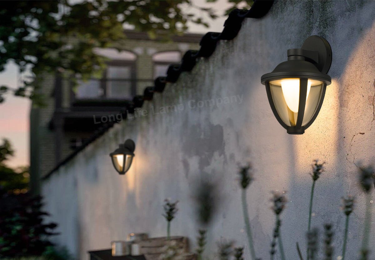 Modern 12W Black LED Outdoor Wall Light Warm White Garden Light - Energy Light Bulbs - Free delivery on all orders