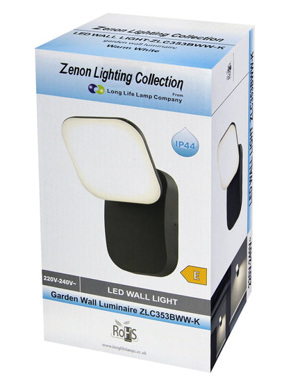 Modern 12W LED Black Outdoor Wall Light Adjustable Warm White - Energy Light Bulbs - Free delivery on all orders