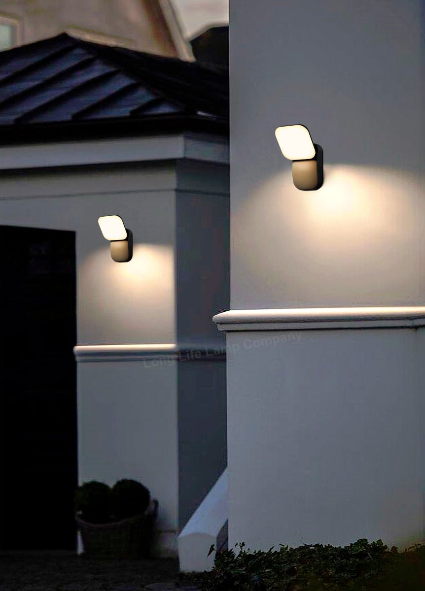 Modern 12W LED Black Outdoor Wall Light Adjustable Warm White - Energy Light Bulbs - Free delivery on all orders