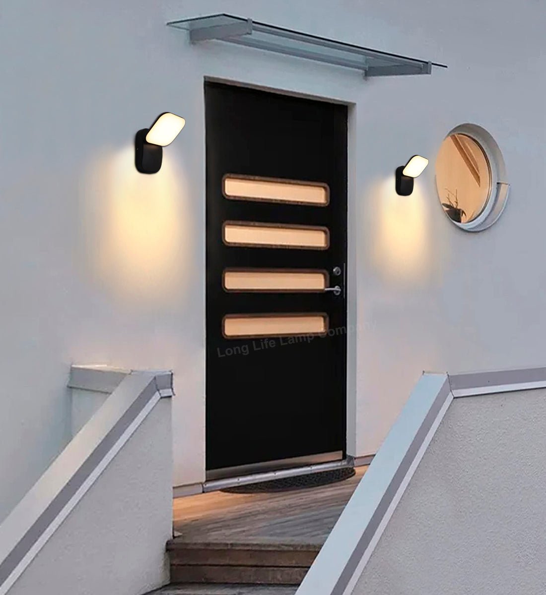 Modern 12W LED Black Outdoor Wall Light Adjustable Warm White - Energy Light Bulbs - Free delivery on all orders
