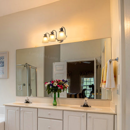 Modern 3 Bathroom Wall Light Chrome IP44 Frosted Glass With G9 LED 5w Warm White - Energy Light Bulbs - Free delivery on all orders