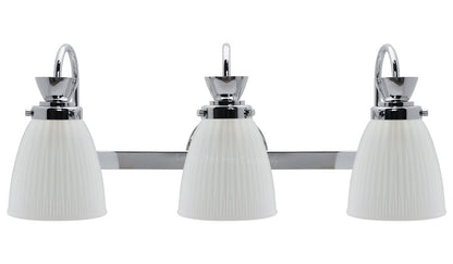 Modern 3 Bathroom Wall Light Chrome IP44 Frosted Glass With G9 LED 5w Warm White - Energy Light Bulbs - Free delivery on all orders
