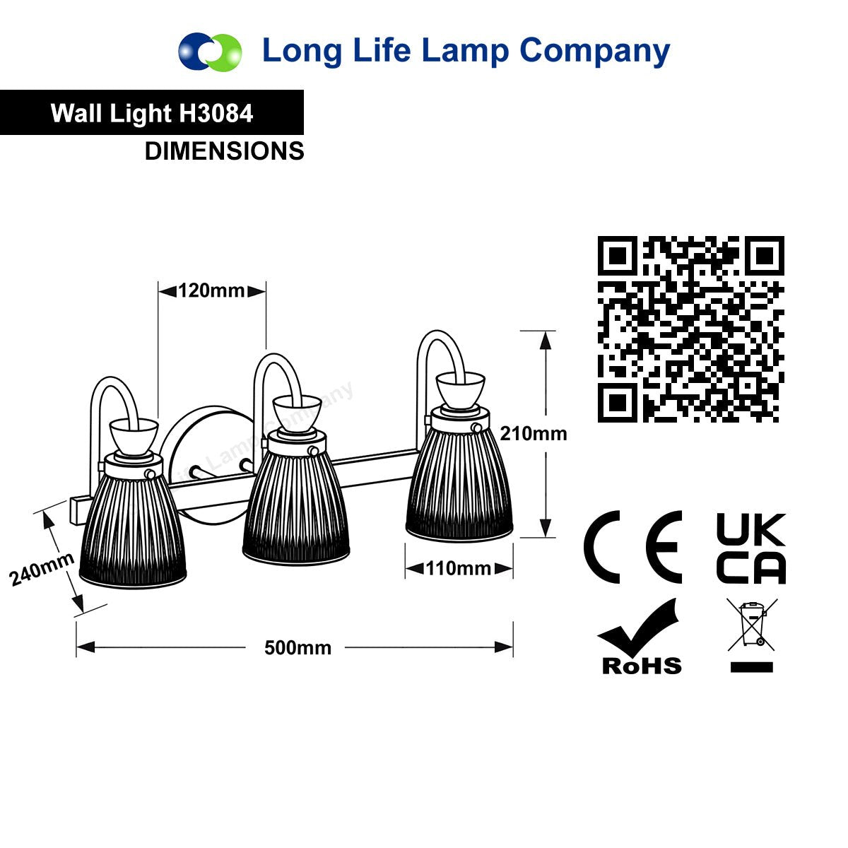 Modern 3 Bathroom Wall Light Chrome IP44 Frosted Glass With G9 LED 5w Warm White - Energy Light Bulbs - Free delivery on all orders