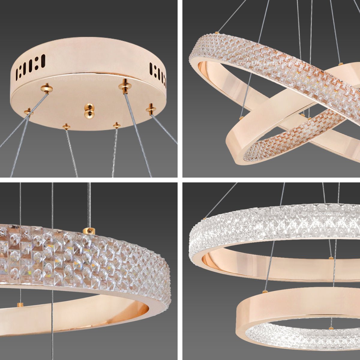 Modern 40W LED 2 Ring Ceiling Pendant Light Gold Round Chandelier 3 CCT - Energy Light Bulbs - Free delivery on all orders