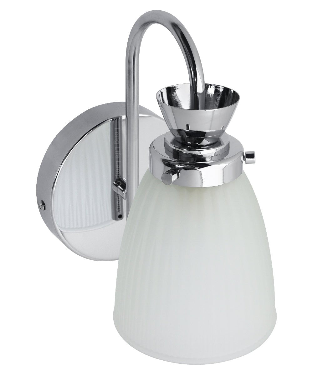 Modern Bathroom Wall Light Chrome IP44 Frosted Glass with G9 LED 5w Warm White - Energy Light Bulbs - Free delivery on all orders