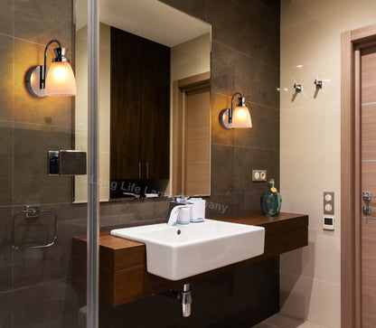 Modern Bathroom Wall Light Chrome IP44 Frosted Glass with G9 LED 5w Warm White - Energy Light Bulbs - Free delivery on all orders