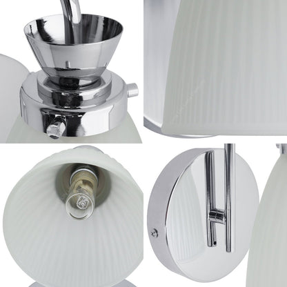 Modern Bathroom Wall Light Chrome IP44 Frosted Glass with G9 LED 5w Warm White - Energy Light Bulbs - Free delivery on all orders